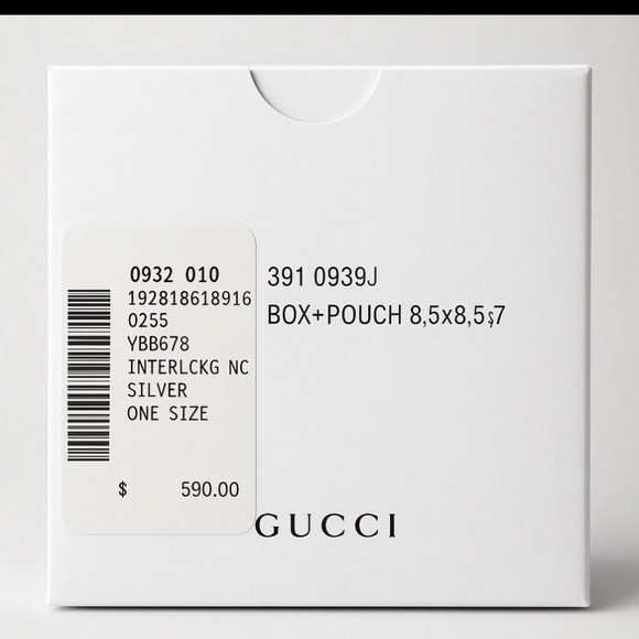 Gucci Interlocking G Logo Earrings 925 Sterling Silver – New in Box with Tags - Picture 3 of 3